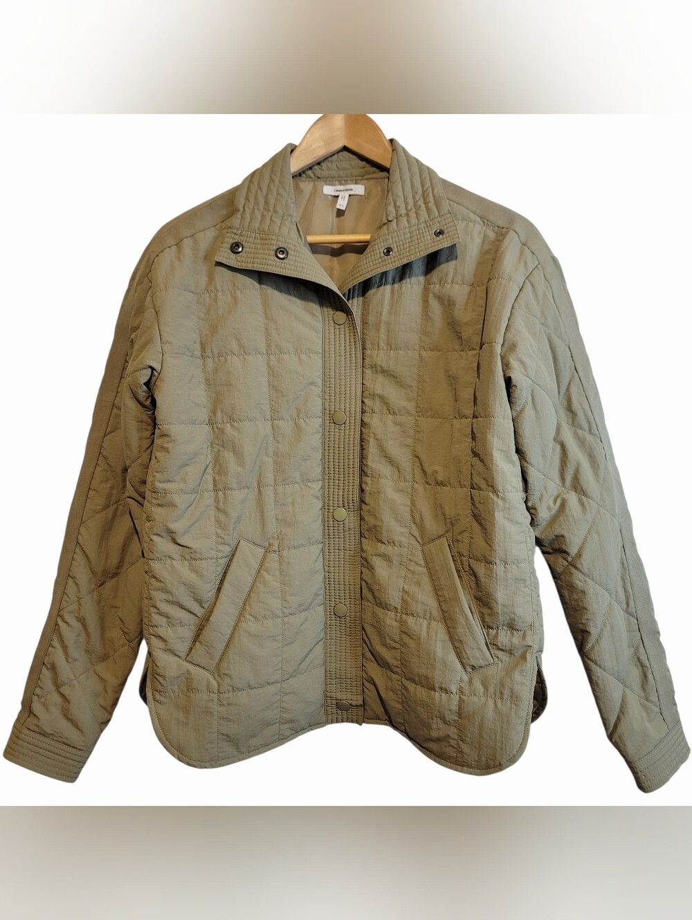 NEW Maurices Light Olive Green Quilted Snap-Front Oversized Puffer Jacket NWOT